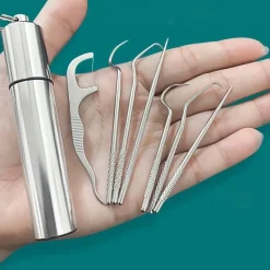 The Relaxation Nook Gesundheits-Gadgets|Gesundheits- Und Entspannungstools-Tragbares Zahnstocher-Reinigungsset – Minty Travel Dental Tool