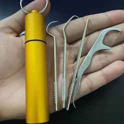 The Relaxation Nook Gesundheits-Gadgets|Gesundheits- Und Entspannungstools-Tragbares Zahnstocher-Reinigungsset – Minty Travel Dental Tool