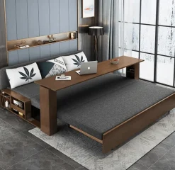 Cozy Living Möbel-Transformable Sofa Bed - Modern Foldable Wooden Design