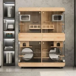 Cozy Living Möbel-Transparent Wood Pet House - Dreamscape Panoramic Design