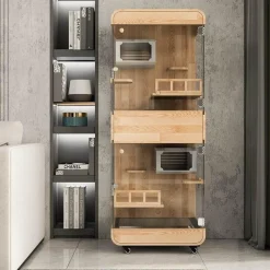 Cozy Living Möbel-Transparent Wood Pet House - Dreamscape Panoramic Design