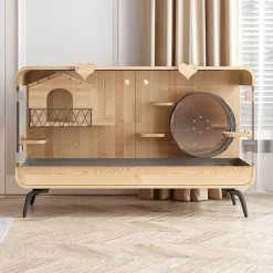 Cozy Living Möbel-Transparent Wood Pet House - Dreamscape Panoramic Design