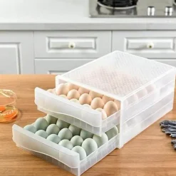 Space Savvy Küche & Esszimmer-Transparente Eierschublade – Kühlschrank-Organizer-Behälter für Eier