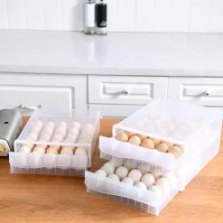 Space Savvy Küche & Esszimmer-Transparente Eierschublade – Kühlschrank-Organizer-Behälter für Eier