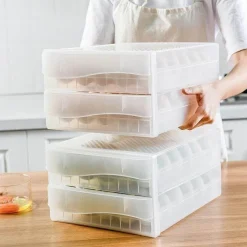 Space Savvy Küche & Esszimmer-Transparente Eierschublade – Kühlschrank-Organizer-Behälter für Eier