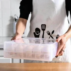 Space Savvy Küche & Esszimmer-Transparente Eierschublade – Kühlschrank-Organizer-Behälter für Eier