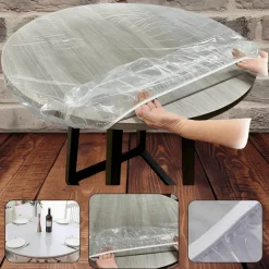 The Culinary Kit Küche & Esszimmer-Transparente, wasserdichte Tischdecke aus PVC – langlebige Schutzhülle