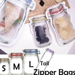 Space Savvy Küche & Esszimmer-Transparente, wiederverwendbare Aufbewahrungsbeutel – Umweltfreundliche Glas-Organizer