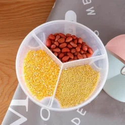 The Decor Haven Küche & Esszimmer-Transparenter Blumen-Küchenvorratsbehälter - Versiegelter Lebensmittelbehälter