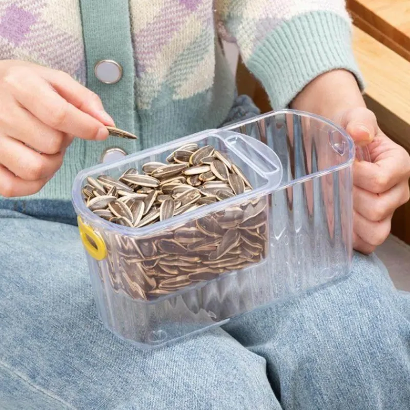 Space Savvy Küche & Esszimmer-Transparenter doppellagiger Aufbewahrungskorb - durchsichtiger stapelbarer Organizer