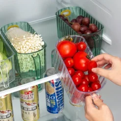 Space Savvy Küche & Esszimmer-Transparenter doppellagiger Aufbewahrungskorb - durchsichtiger stapelbarer Organizer
