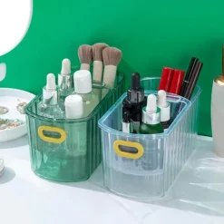 Space Savvy Küche & Esszimmer-Transparenter doppellagiger Aufbewahrungskorb - durchsichtiger stapelbarer Organizer