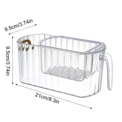 Space Savvy Küche & Esszimmer-Transparenter doppellagiger Aufbewahrungskorb - durchsichtiger stapelbarer Organizer