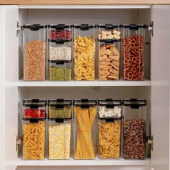 Space Savvy Küche & Esszimmer-Transparenter Getreidevorratsbehälter – luftdichter Lebensmittel-Organizer