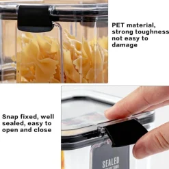 Space Savvy Küche & Esszimmer-Transparenter Getreidevorratsbehälter – luftdichter Lebensmittel-Organizer