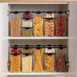 Space Savvy Küche & Esszimmer-Transparenter Getreidevorratsbehälter – luftdichter Lebensmittel-Organizer