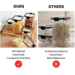 Space Savvy Küche & Esszimmer-Transparenter Getreidevorratsbehälter – luftdichter Lebensmittel-Organizer