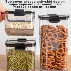 Space Savvy Küche & Esszimmer-Transparenter Getreidevorratsbehälter – luftdichter Lebensmittel-Organizer