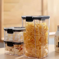 Space Savvy Küche & Esszimmer-Transparenter Getreidevorratsbehälter – luftdichter Lebensmittel-Organizer