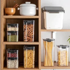 Space Savvy Küche & Esszimmer-Transparenter Getreidevorratsbehälter – luftdichter Lebensmittel-Organizer