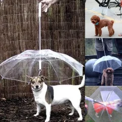 Furendo Haustierzubehör|Reinigungswerkzeuge Für Haustiere-Transparenter Haustier-Regenschirm – Kreatives Accessoire zum Gassigehen mit dem Hund