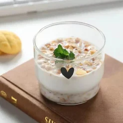 Plates u0026 More Küche & Esszimmer-Transparenter, hitzebeständiger Kaffeebecher aus Glas – ideal für Milch, Tee, Saft, Homeoffice