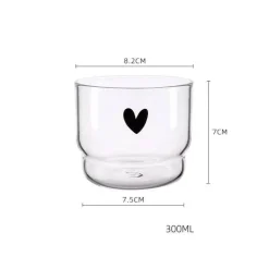 Plates u0026 More Küche & Esszimmer-Transparenter, hitzebeständiger Kaffeebecher aus Glas – ideal für Milch, Tee, Saft, Homeoffice