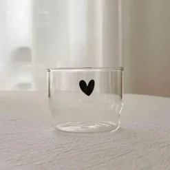 Plates u0026 More Küche & Esszimmer-Transparenter, hitzebeständiger Kaffeebecher aus Glas – ideal für Milch, Tee, Saft, Homeoffice