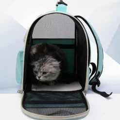 Furendo Haustierzubehör|Reinigungswerkzeuge Für Haustiere-Transparenter Katzentrage-Rucksack - Atmungsaktive Reisetasche für Haustiere