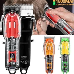 PureGlow Männerpflege|Körperpflege-Transparenter LCD-Haarschneider – Professionelles Pflegewerkzeug