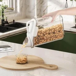 Signature Spaces Küche & Esszimmer-Transparenter Lebensmittelaufbewahrungsspender - Messbehälter für den Küchengebrauch