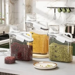 Signature Spaces Küche & Esszimmer-Transparenter Lebensmittelaufbewahrungsspender - Messbehälter für den Küchengebrauch