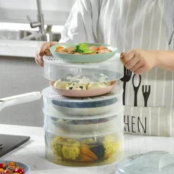 Space Savvy Küche & Esszimmer-Transparenter 5-stöckiger Vorratsbehälter für Lebensmittel – stapelbarer Organizer