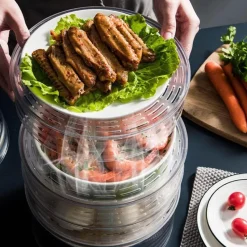 Space Savvy Küche & Esszimmer-Transparenter 5-stöckiger Vorratsbehälter für Lebensmittel – stapelbarer Organizer