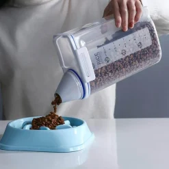 Furendo Haustierzubehör|Reinigungswerkzeuge Für Haustiere-Transparenter Vorratsbehälter für Tierfutter – langlebiger Tierbehälter