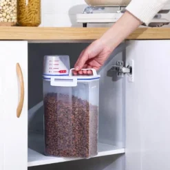 Furendo Haustierzubehör|Reinigungswerkzeuge Für Haustiere-Transparenter Vorratsbehälter für Tierfutter – langlebiger Tierbehälter