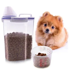 Furendo Haustierzubehör|Reinigungswerkzeuge Für Haustiere-Transparenter Vorratsbehälter für Tierfutter – langlebiger Tierbehälter