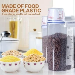 Furendo Haustierzubehör|Reinigungswerkzeuge Für Haustiere-Transparenter Vorratsbehälter für Tierfutter – langlebiger Tierbehälter