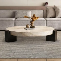 Cozy Living Möbel-Travertin Couchtisch – Modernes deutsches Design für elegante Wohnräume