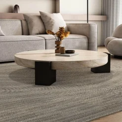 Cozy Living Möbel-Travertin Couchtisch – Modernes deutsches Design für elegante Wohnräume