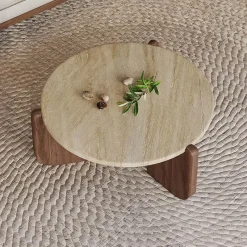 The Coffee Table Co. Möbel-Travertin Couchtisch - Naturstein Wohnzimmer Dekor