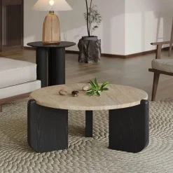 The Coffee Table Co. Möbel-Travertin Couchtisch - Naturstein Wohnzimmer Dekor