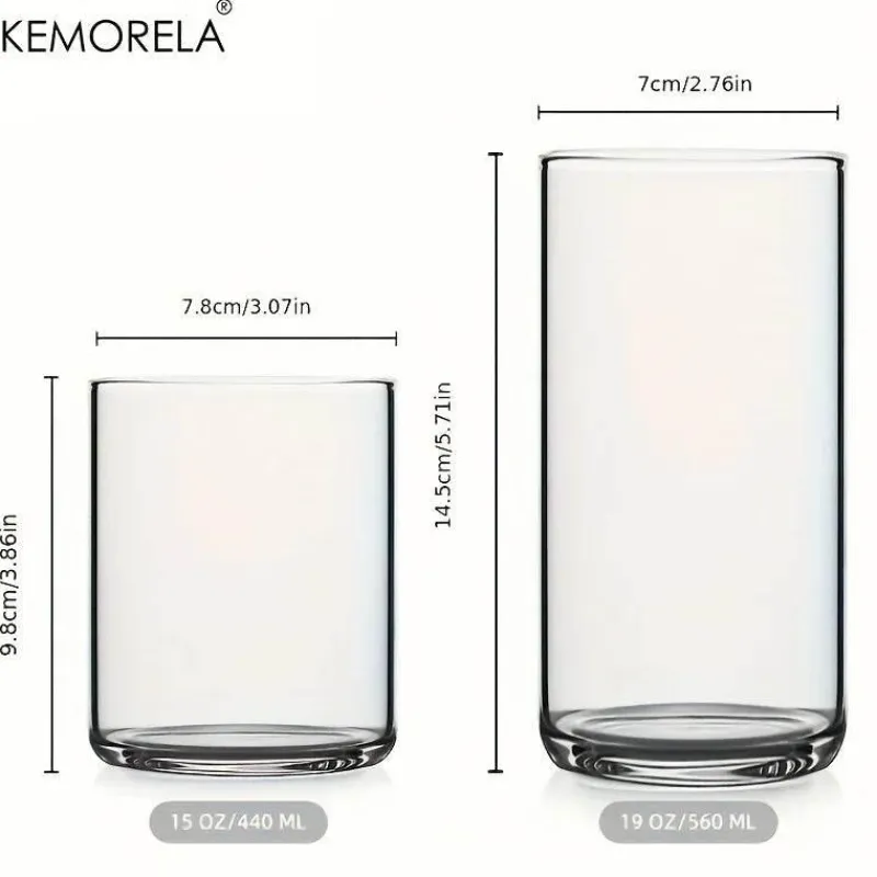 Plates u0026 More Küche & Esszimmer-Trinkgläser-Set aus Borosilikatglas – BPA-frei, hitzebeständig, spülmaschinenfest, 64er-Pack