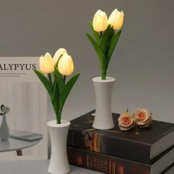 The Light Loft Beleuchtung-Tulpen-Nachtlampe – Sanft leuchtendes, dekoratives Licht für Zuhause