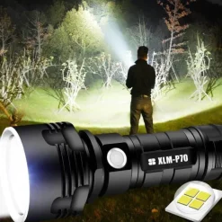 Gear Up u0026 Go Camping-Werkzeuge|Outdoor-Gadgets-Ultrahelle wiederaufladbare LED-Taschenlampe – leistungsstarkes tragbares Licht