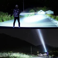 Gear Up u0026 Go Camping-Werkzeuge|Outdoor-Gadgets-Ultrahelle wiederaufladbare LED-Taschenlampe – leistungsstarkes tragbares Licht