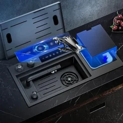 The Culinary Kit Küche & Esszimmer-Ultraschall-Edelstahlspüle – Modernes Edge-Design