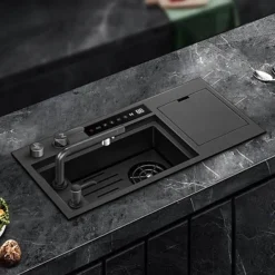 The Culinary Kit Küche & Esszimmer-Ultraschall-Edelstahlspüle – Modernes Edge-Design