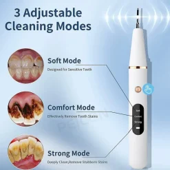 PureGlow Männerpflege|Frauenpflege-Ultraschall-Zahnreiniger-Set – wiederaufladbares Mundpflegesystem