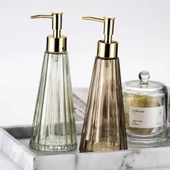 The Bath Nook Badezimmer-Umbrella Glass Soap Dispenser - Stylish Bathroom Accessory